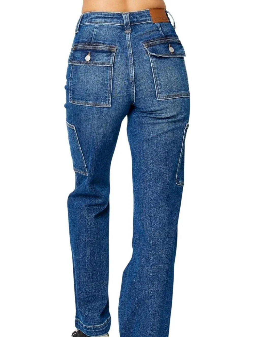 Judy Blue "Cortney" High Rise Straight Wide Cargo Jeans in Dark Wash Size 18W - Picture 3 of 16